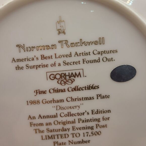 Gorham Christmas Norman Rockwell Collectors Plate - Picture 5 of 6